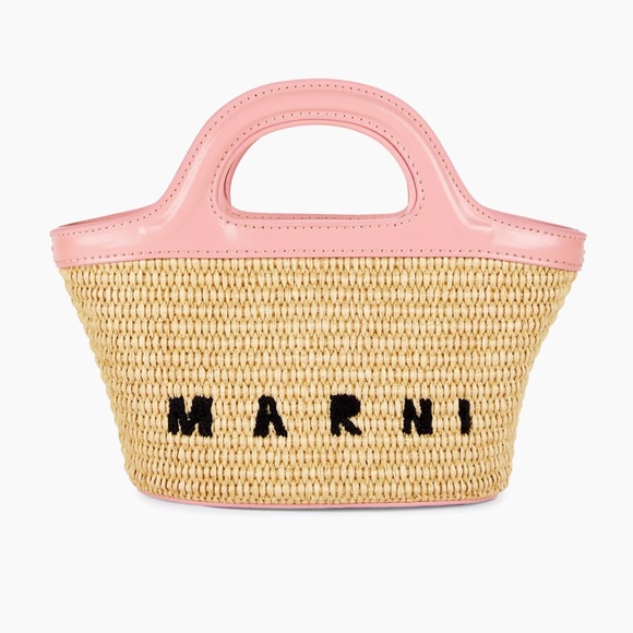 Marni Handbags - Mani Wicker/Raffia Bag Strap Included a pink Beige Black. FREE SHIPPING